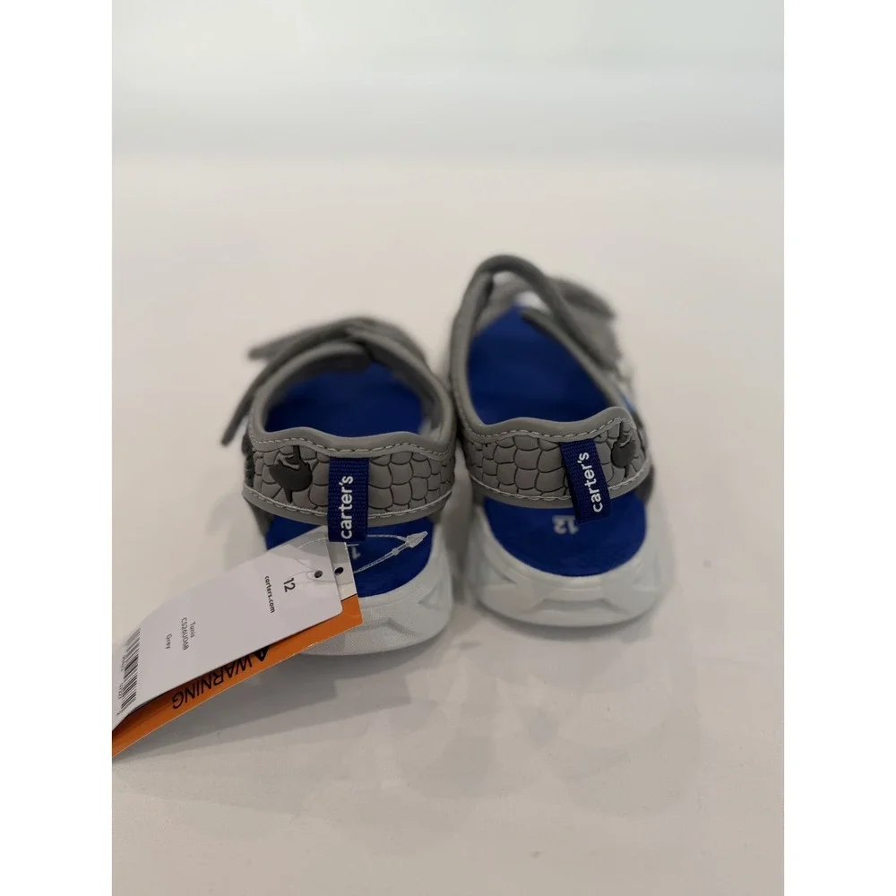 Carter's Tanis Shark Light Up Sandals Adjustable Straps Toddler Boys Size 12T